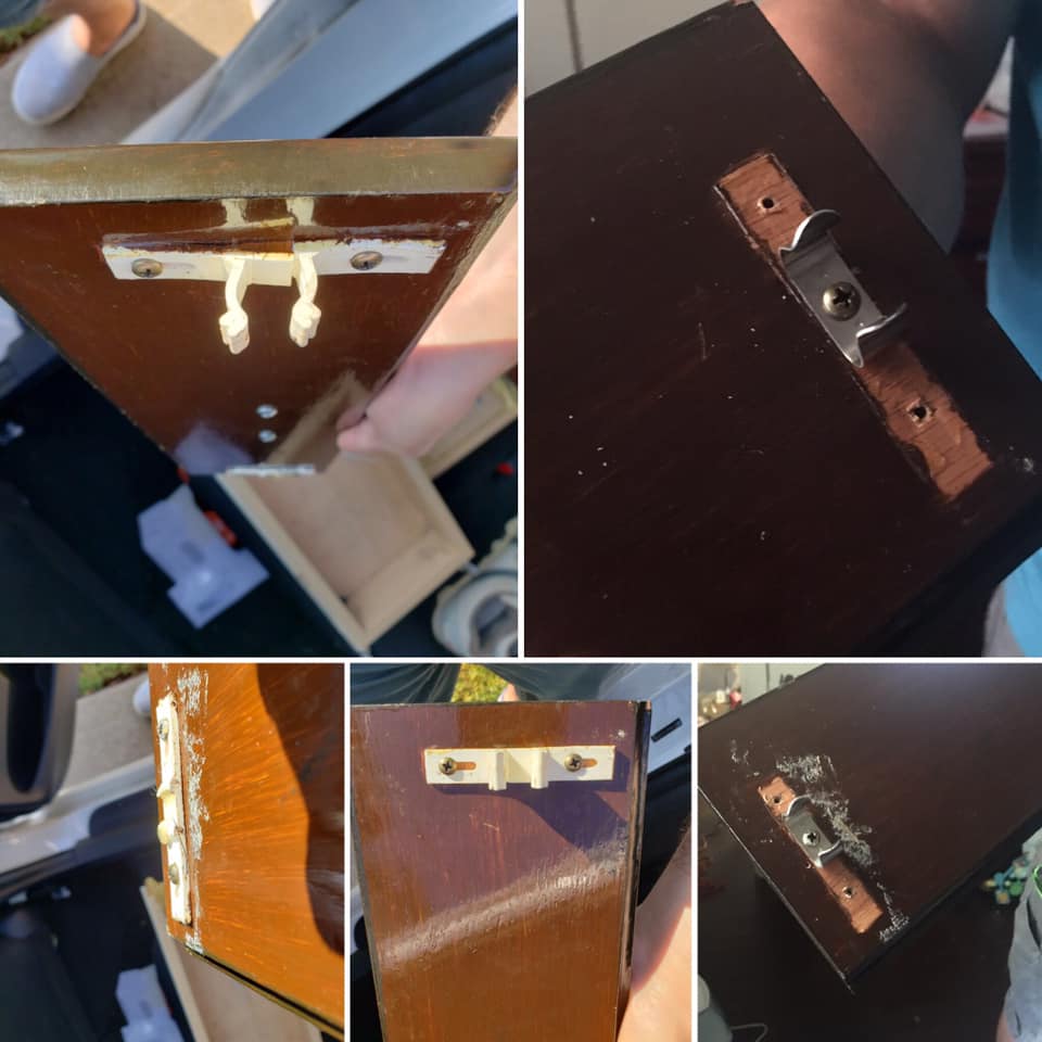 Replacing brackets on cabinet door closure