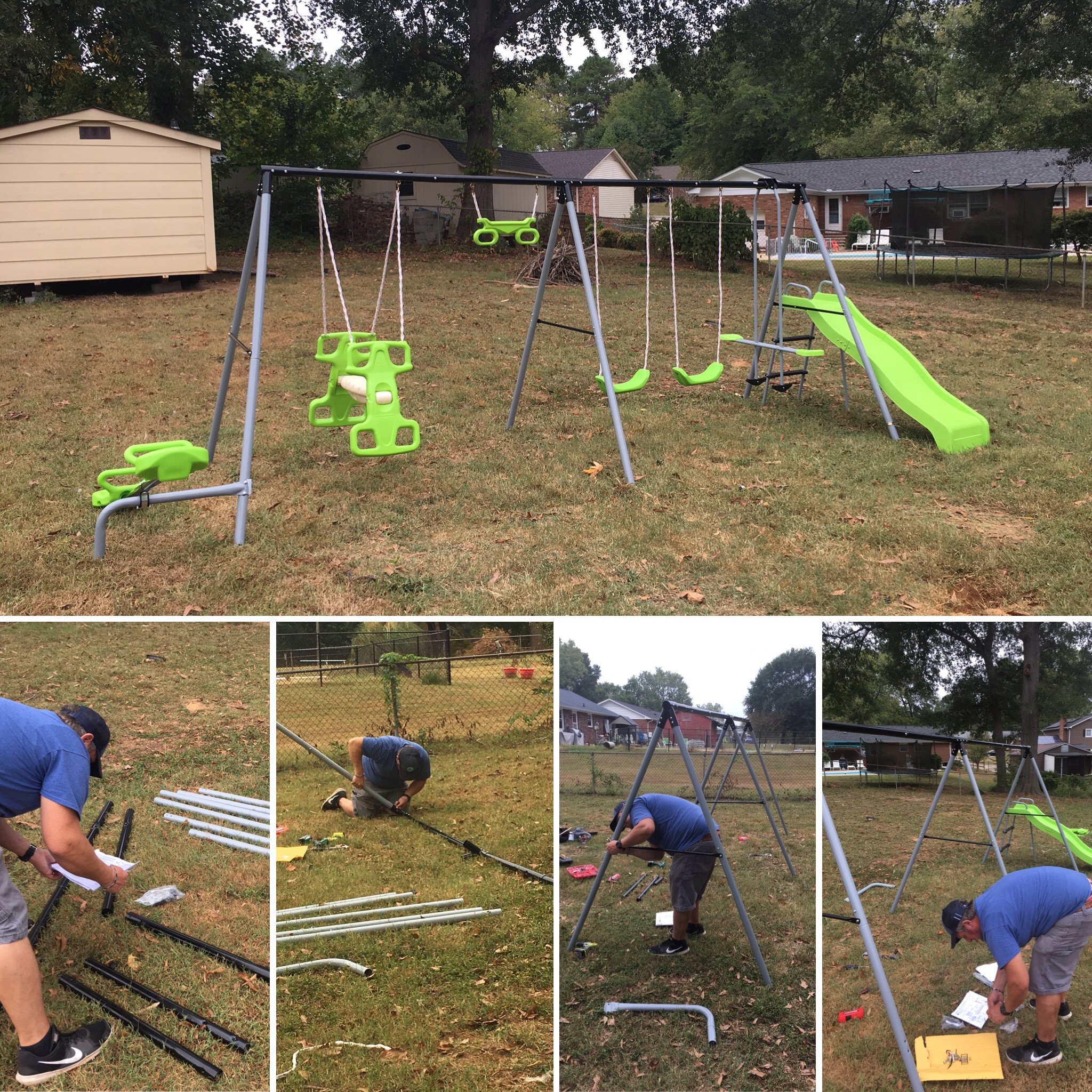 Assembled Metal Swingset.