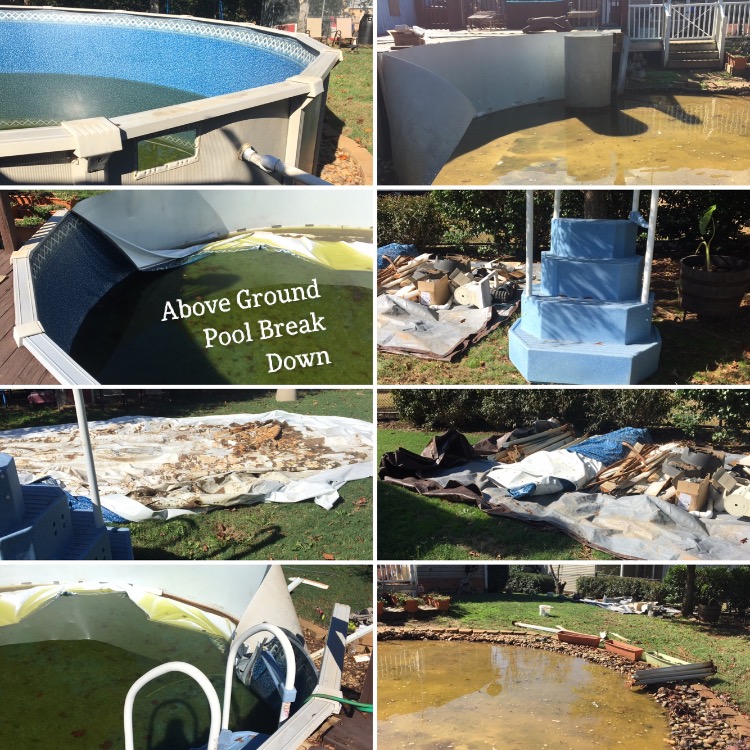 Took Down Above Ground Pool and packed up for transfer.