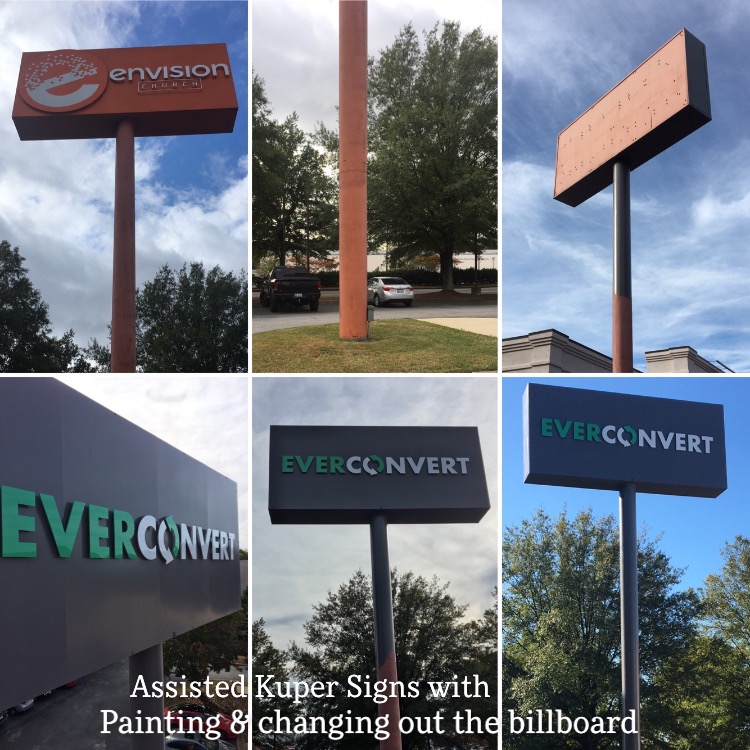 Reset and Painted Billboard off Woodruff Rd. with Kuper Signs.