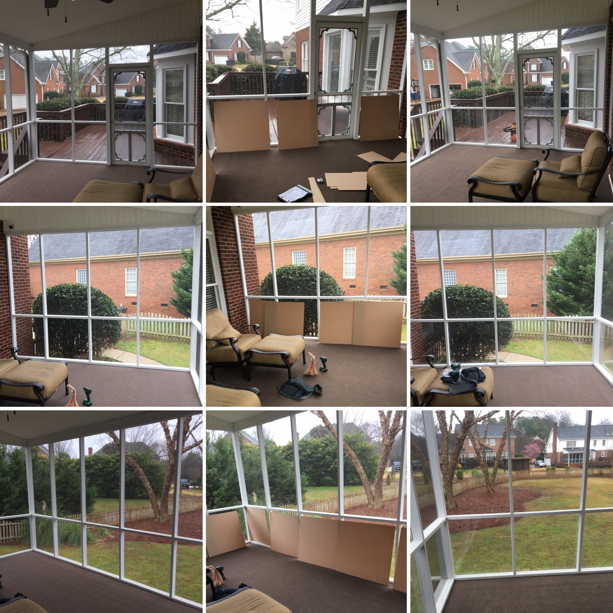 Installed Plexiglass to protect the screen on this screened porch.