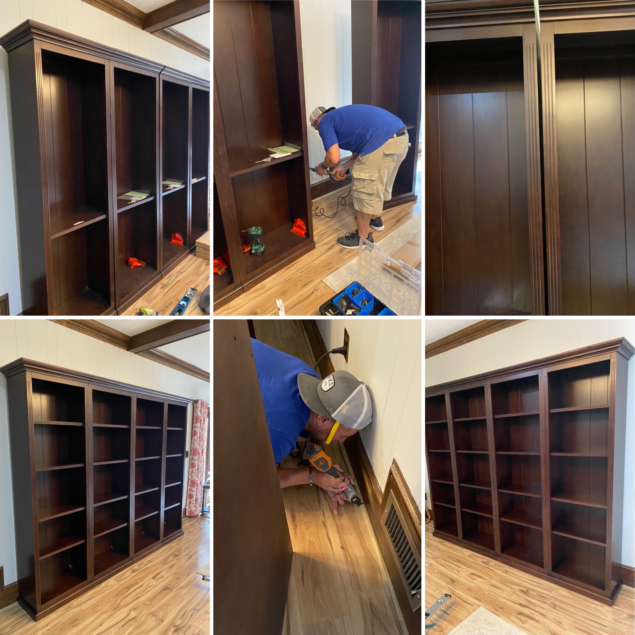 Installed and Assembled Book Casing for customer.