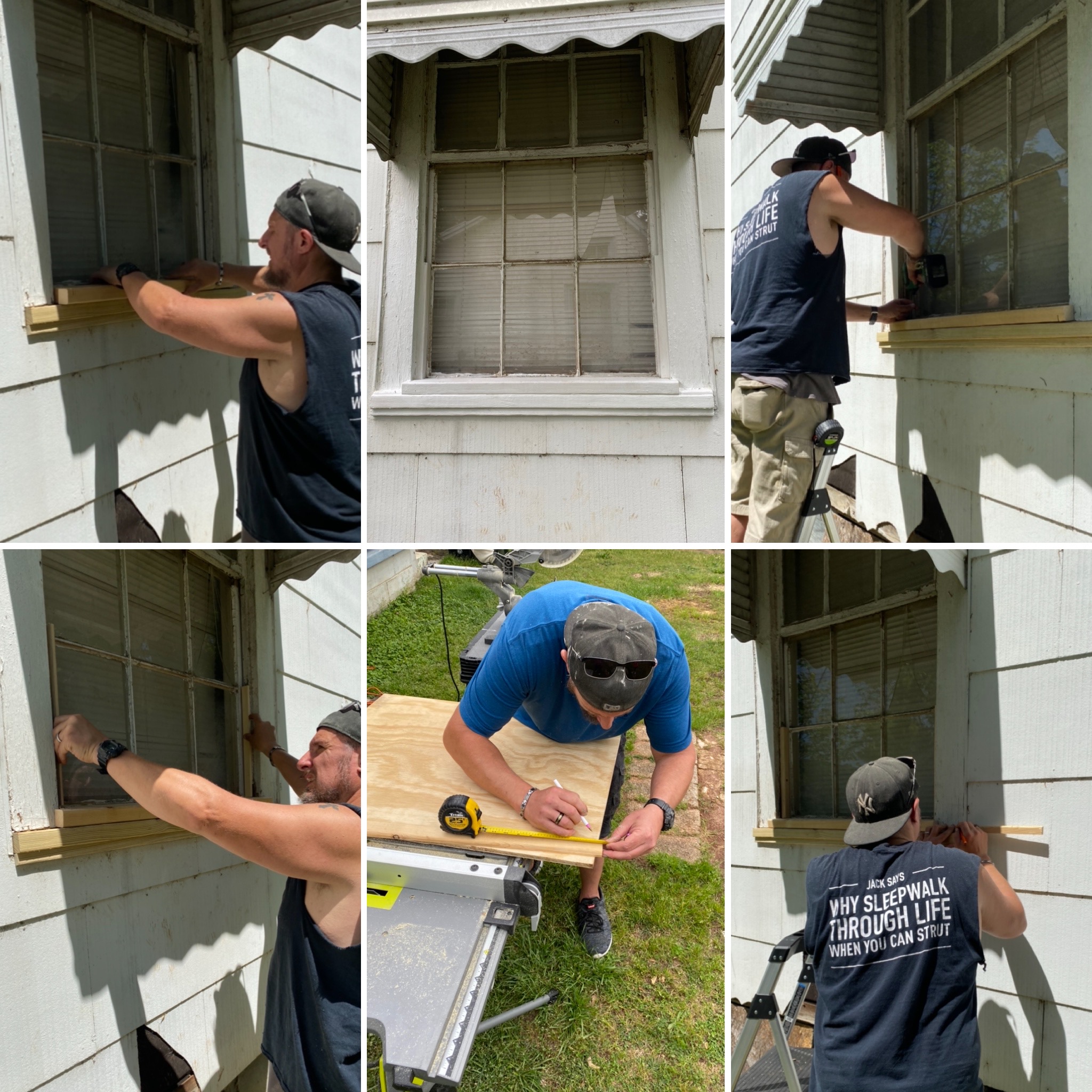 Replaced and Custom Cut a Rotted Windowsill (Stool/Apron) & Painted.