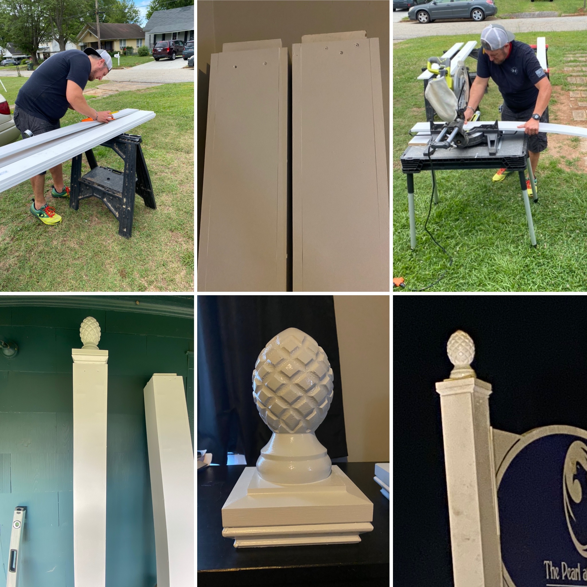 Cut and Built Two Custom Columns for an Outdoor Sign